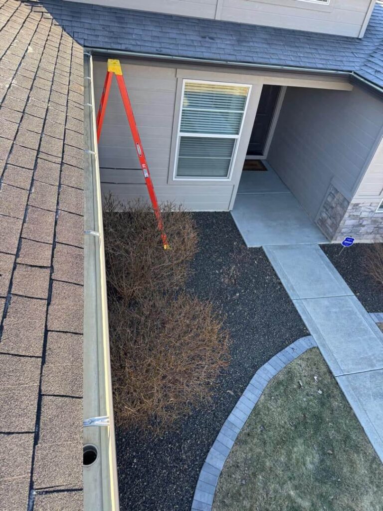 clean gutters in shingle roofing